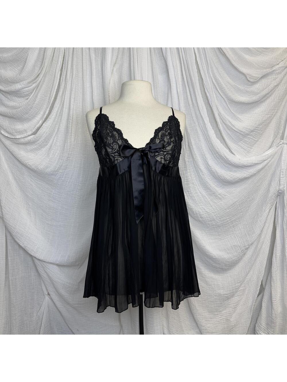 Y2K Gothic Feminine Victoria's Secret Black Lace Babydoll Nightwear